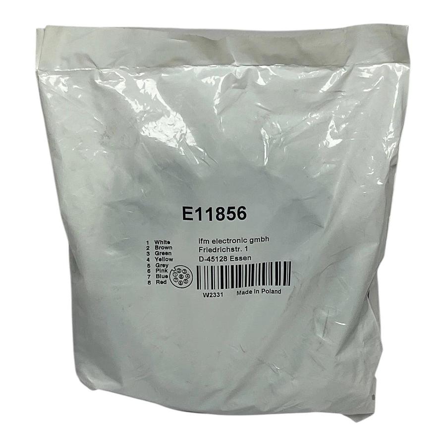 ifm electronic E11856 Female Cordset M12 8-Pole 15m PUR - New Surplus Sealed