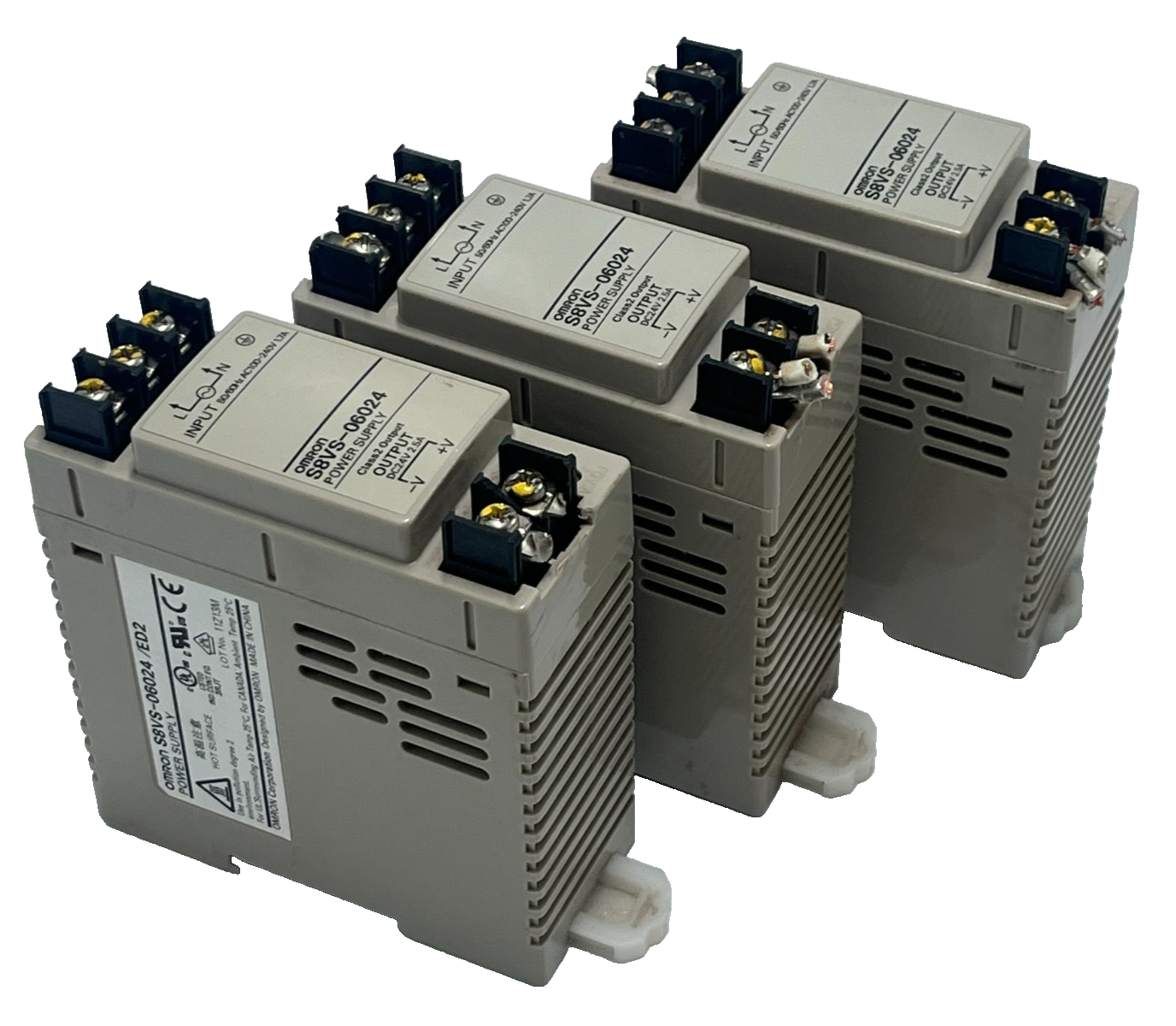 Used Lot of 3: Omron S8VS-06024/ED2 Switch Mode Power Supply 24VDC 2.5A 60W