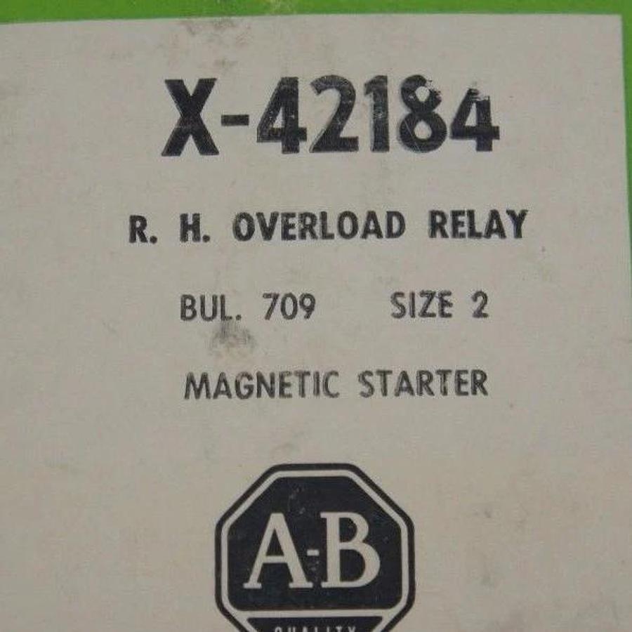 Used NIB ALLEN BRADLEY X-42184 R.H. OVERLOAD RELAY X42184, SIZE 2