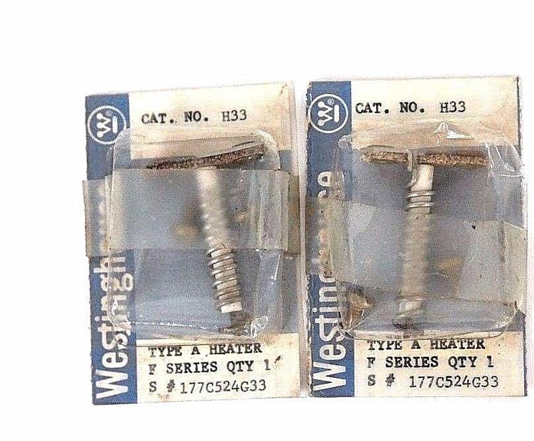Used LOT OF 2 NEW WESTINGHOUSE 177C524G33 HEATER ELEMENTS CAT. NO. H33 TYPE: A