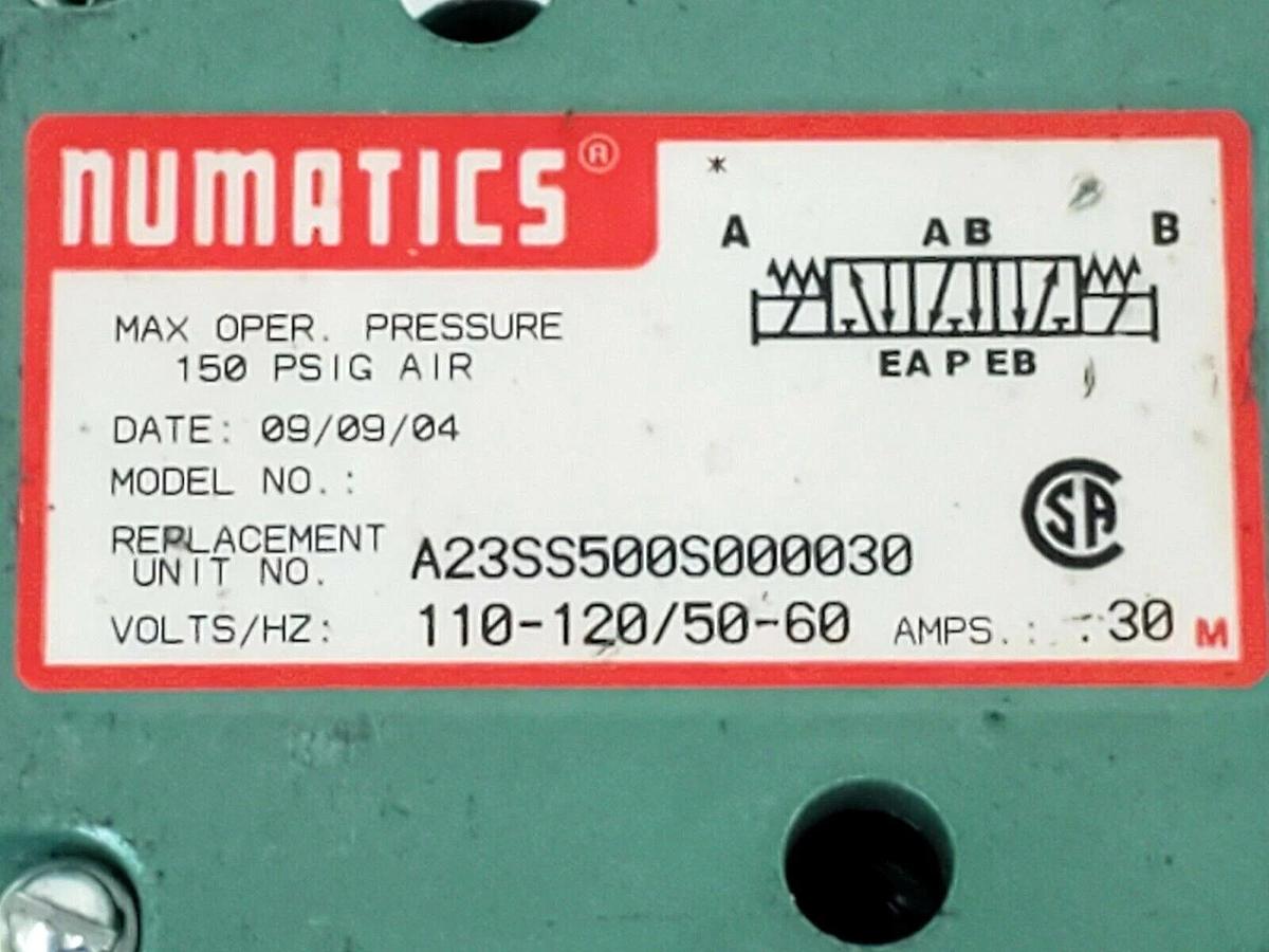 Used NUMATICS A23SS500S000030 SOLENOID VALVE BODY