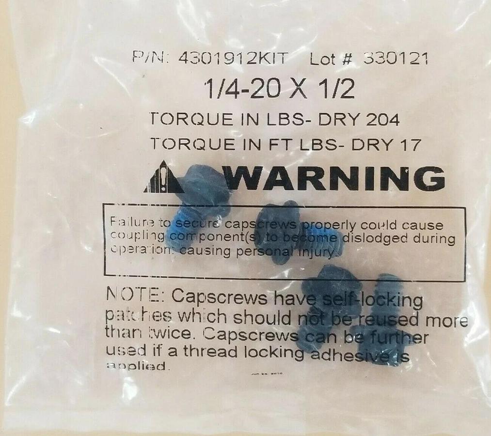 Used NEW REXNORD 4301912KIT SCREW REPAIR KIT 1/4-20X1/2