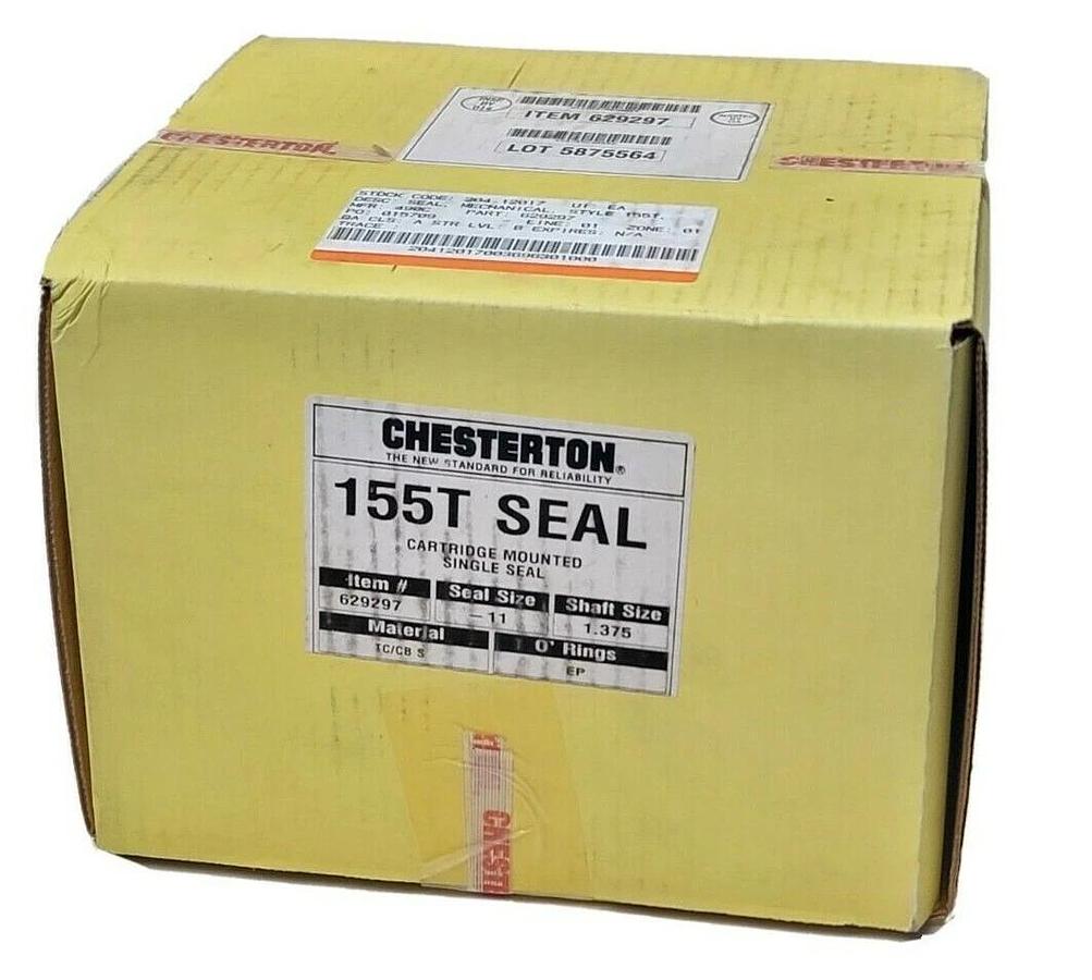 Used NIB CHESTERTON 155T SEAL CARTRIDGE MOUNTED SINGLE SEAL 629297 SHAFT SIZE 1.375