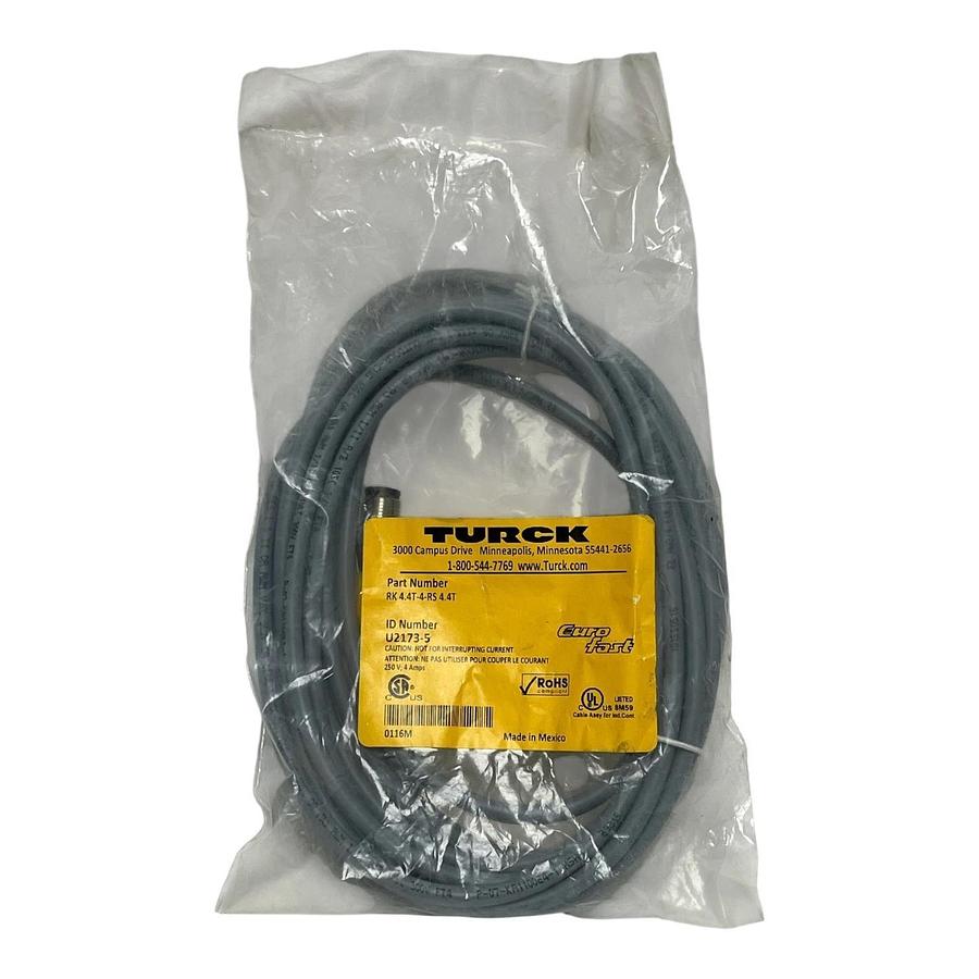 Turck RK 4.4T-4-RS 4.4T Extension Cordset M12 4-Wire 4m U2173-5 NEW SURPLUS