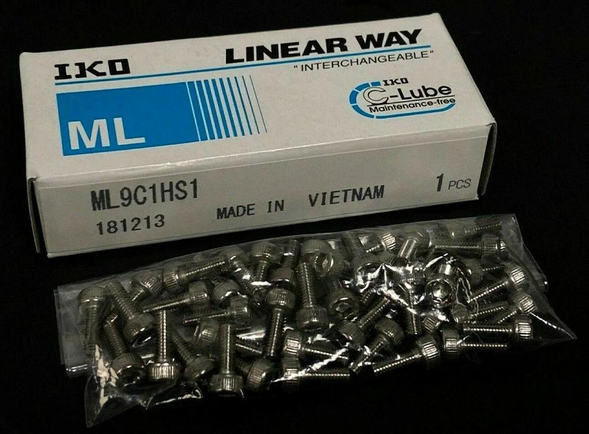 Used LOT OF 4 NEW IKO ML9C1HS1 LINEAR RAILS 181213 W/ SCREWS