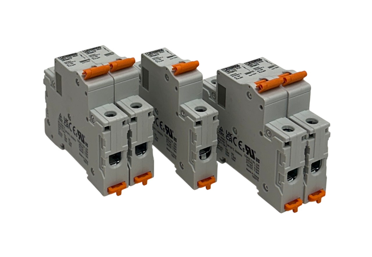 Used 5 PHOENIX CONTACT TMC 71C / 1019977 / 1019974 / 1019972 BREAKERS 240VAC NSNP
