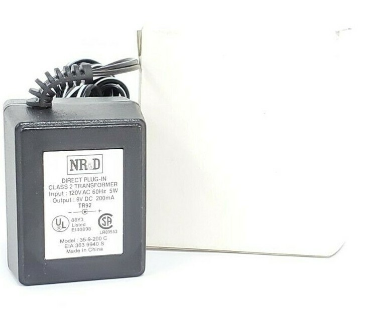 Used NEW NR&D 35-9-200 C POWER SUPPLY AC ADAPTER 9VDC 200mA 359200C