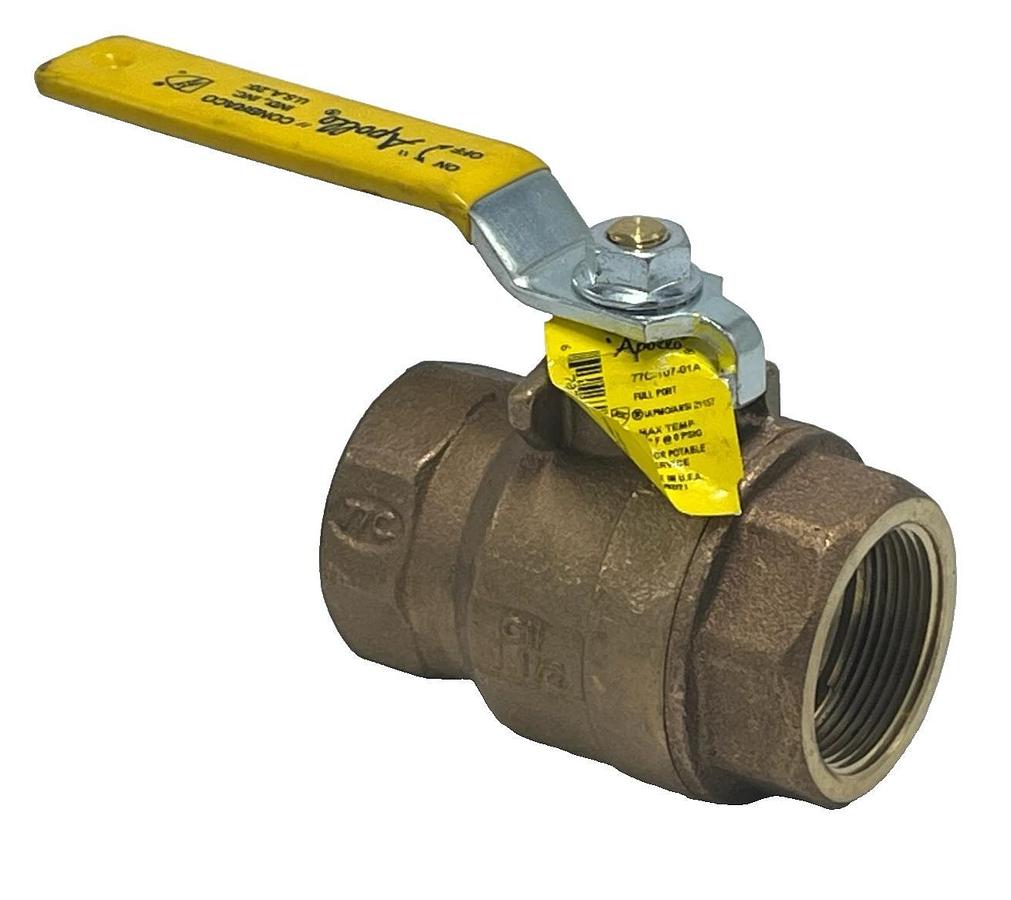 Apollo 77C-107-01A Bronze Ball Valve 1-1/2" FNPT Full Port Contractor Series