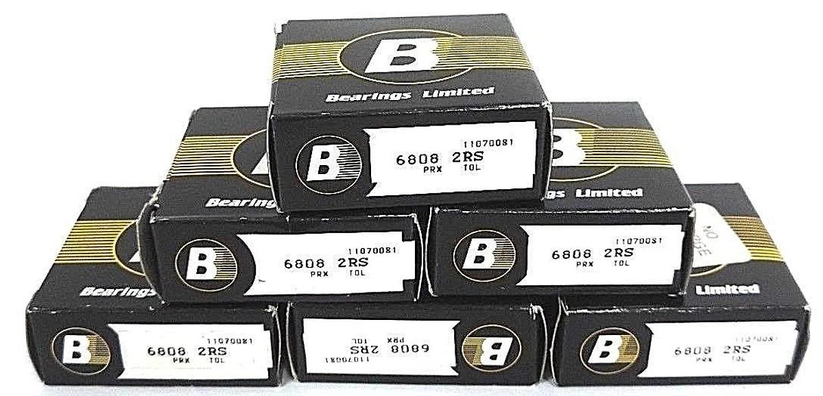 Used LOT OF 6 NIB BEARINGS LIMITED 6808 2RS BEARINGS 68082RS