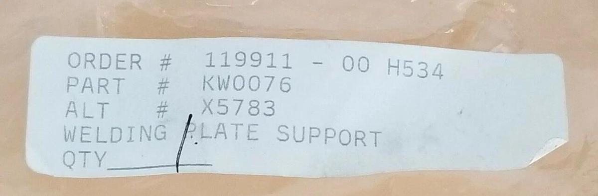 Used NEW GENERIC KW0076 WELDING PLATE SUPPORT