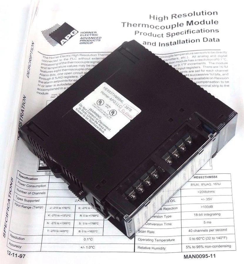 Refurbished HORNER ELECTRIC HE693THM884L THERMOCOUPLE INPUT MODULE REPAIRED