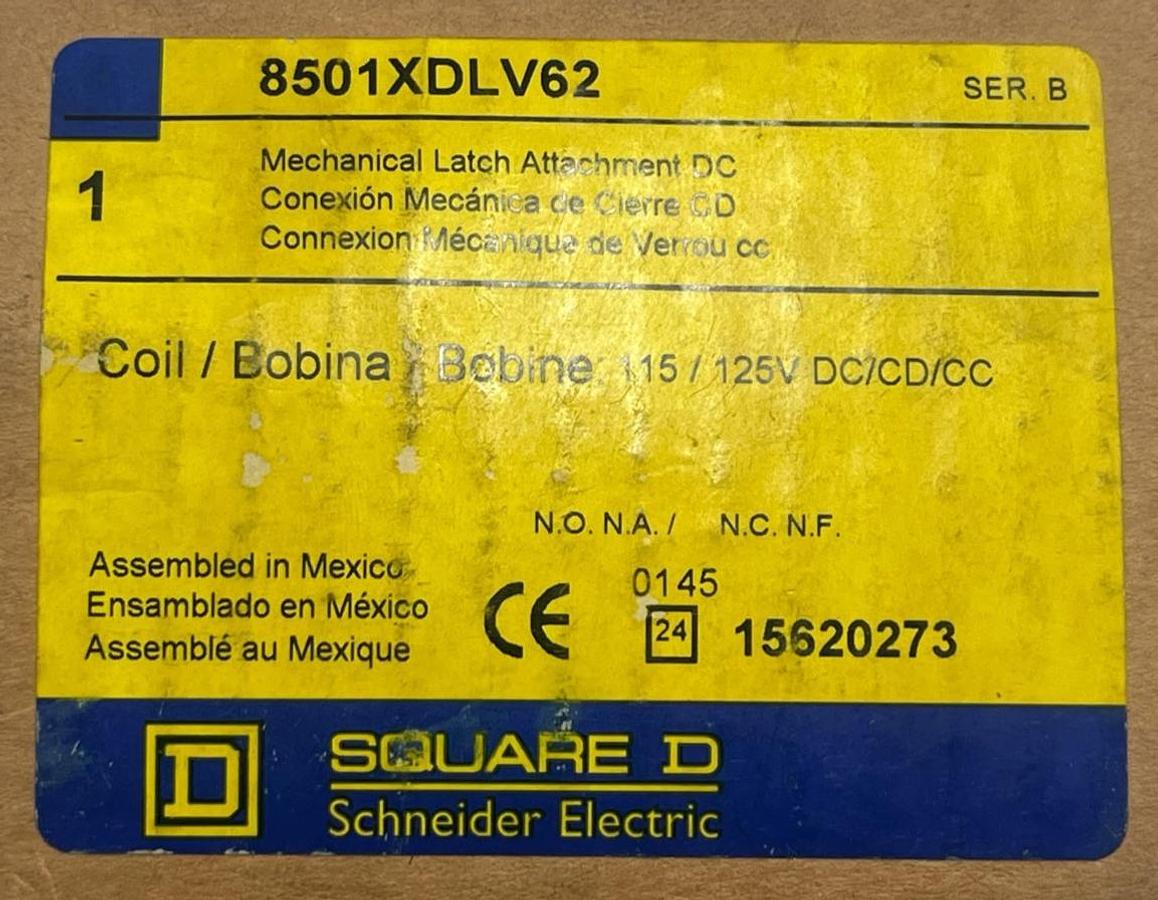 Used Square D 8501XDLV62 Mechanical Latch Attachment 115/125VDC Type X Series B - New