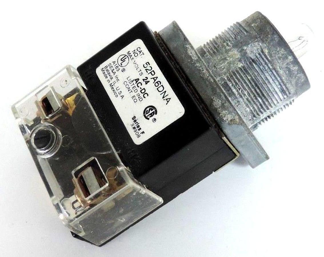 Used SIEMENS 52PA6DNA ILLUMINATED INDICATOR LIGHT PUSHBUTTON 24V 1NO-1NC PUSH TO TEST