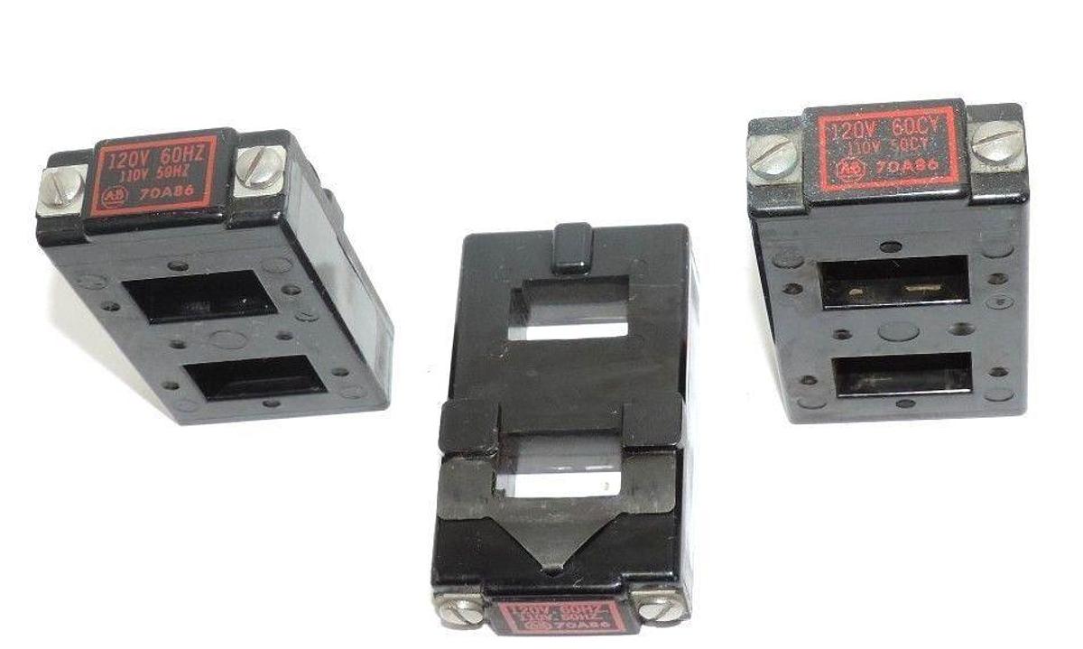 Used LOT OF 3 ALLEN BRADLEY 70A86 COILS 120V 60CY, 110V 50CY