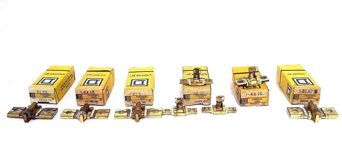 Used LOT OF 8 NIB SQUARE D HEATER ELEMENTS A4.32, A6.20, B4.15, B1.67, B1.88