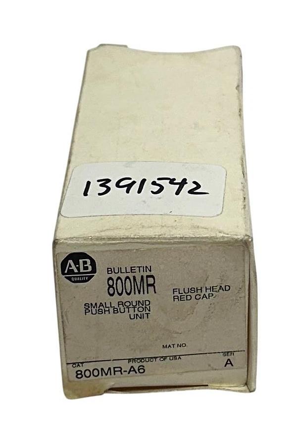 ALLEN BRADLEY 800MR-A6 /A BULLETIN 800MR SMALL ROUND PUSH BUTTON RED CAP NSMP