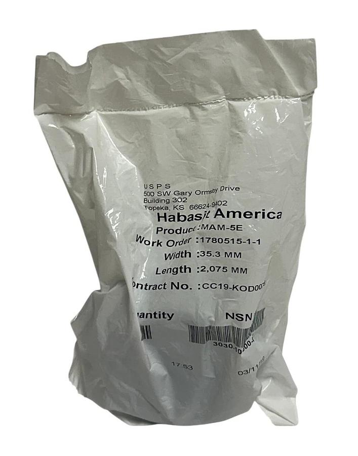 Used 7 HABASIT AMERICA MAM-5E / MAM5E CONVEYOR BELTS W: 35.3mm L: 2,075mm OEM NSFS