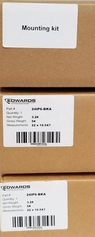 NIB EDWARDS 24IP6D-BKA BLACK ALUMINUM DOUBLE SIDED CLOCK 48VDC .4A, 24IP6DBKA