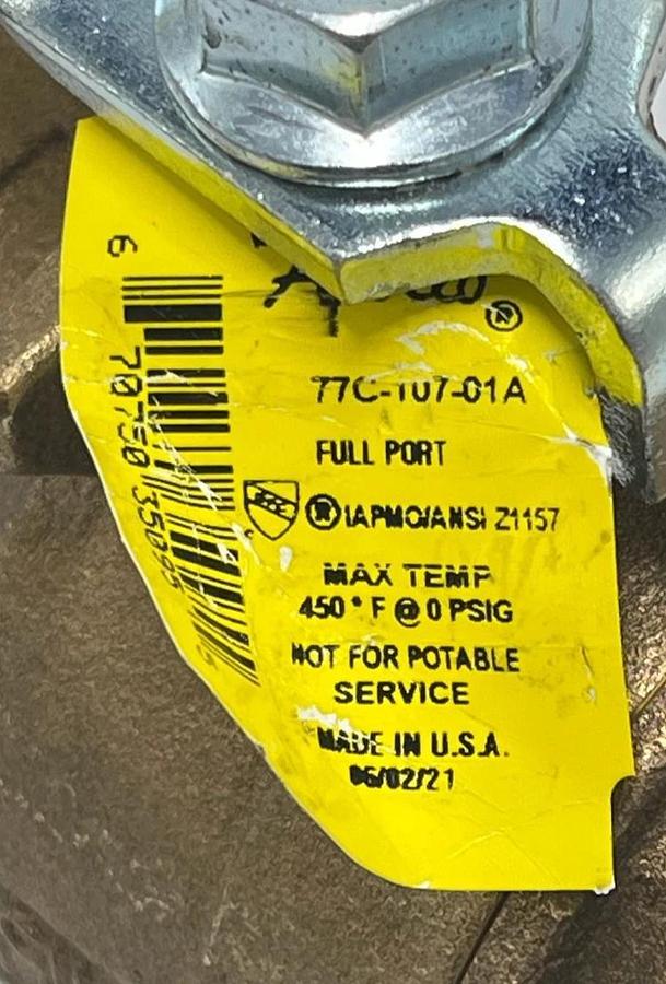 Apollo 77C-107-01A Bronze Ball Valve 1-1/2" FNPT Full Port Contractor Series