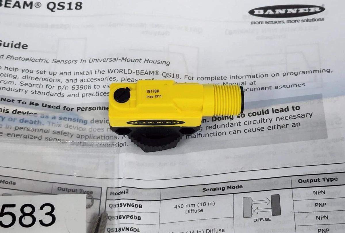 Used NIB BANNER QS18VN6DQ8-79509 PHOTOELECTRIC SENSOR 79509, 10-30VDC