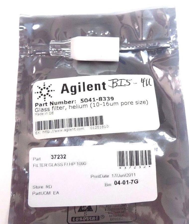 Used NEW AGILENT TECHNOLOGIES 5041-8339 GLASS FILTER, HELIUM (10-16UM PORE SIZE)