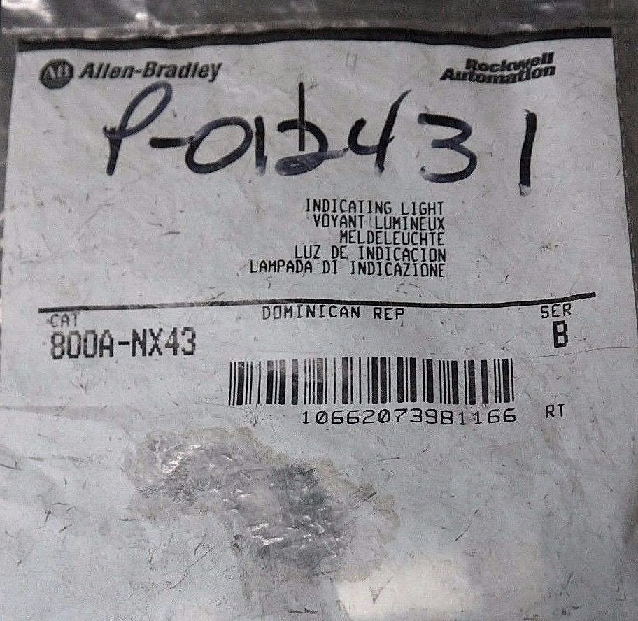 NEW ALLEN BRADLEY 800A-NX43 INDICATING LIGHT 800ANX43, SER. B
