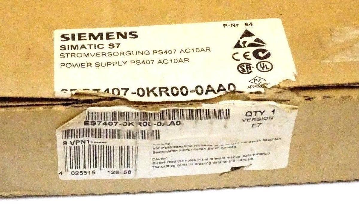 Used NEW SIEMENS 6ES7407-0KR00-0AA0 POWER SUPPLY MODULE PS407 6ES74070KR000A00