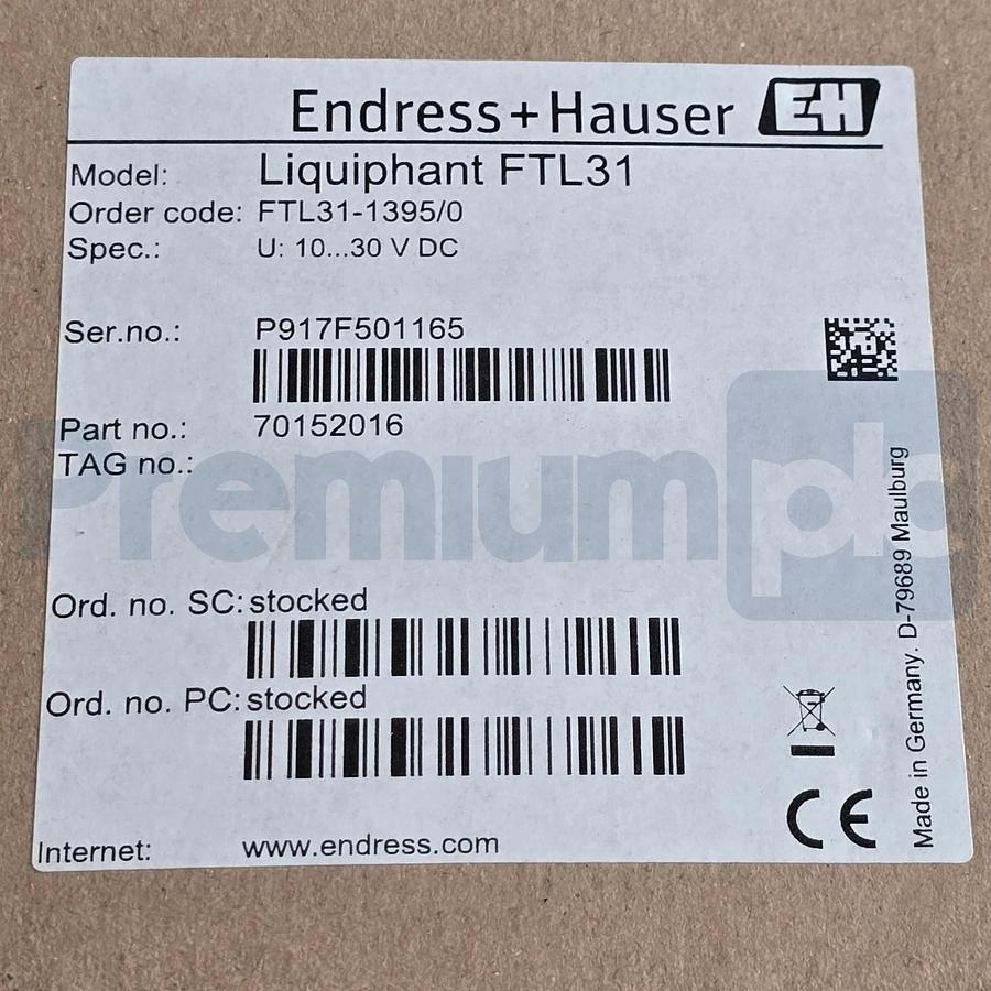 Used Endress+Hauser Liquiphant FTL31-1395/0 Level Switch 70152016 FTL31-AA4M3AAWBJ