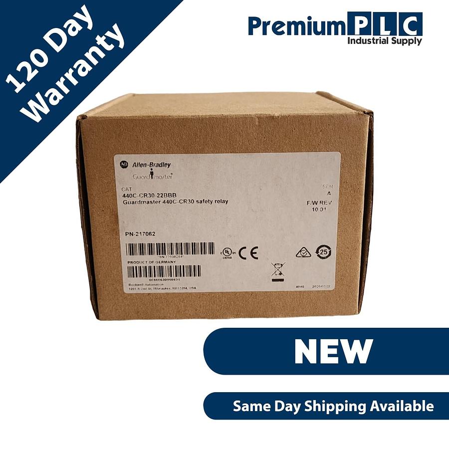 Used NEW ALLEN BRADLEY 440C-CR30-22BBB /A GUARDMASTER CR30 SAFETY RELAY F/W 10.01