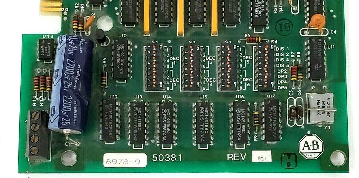 Used ALLEN BRADLEY 50381 SPEED METER BOARD REV. 05 118381 REV. D
