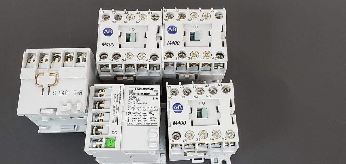 Used LOT OF 5 ALLEN BRADLEY 700DC-M400 RELAYS 24V DC, SER. A, 700DCM400