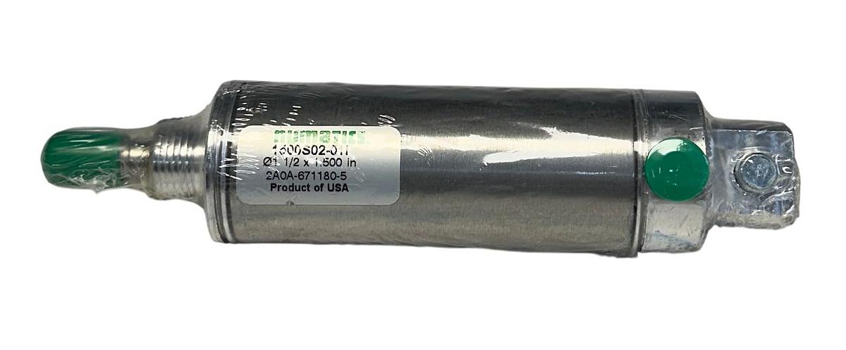 Used ASCO NUMATICS 1500S02-01I / 2A0A-671180-5 PNEUMATIC CYLINDER 1-1/2'' BORE NSNP