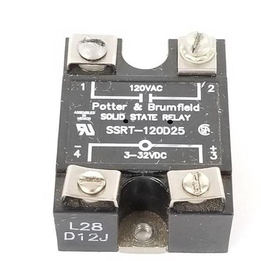 Used POTTER & BRUMFIELD SSRT-120D25 SOLID STATE RELAY SSRT120D25, 3-32VDC, 120VAC