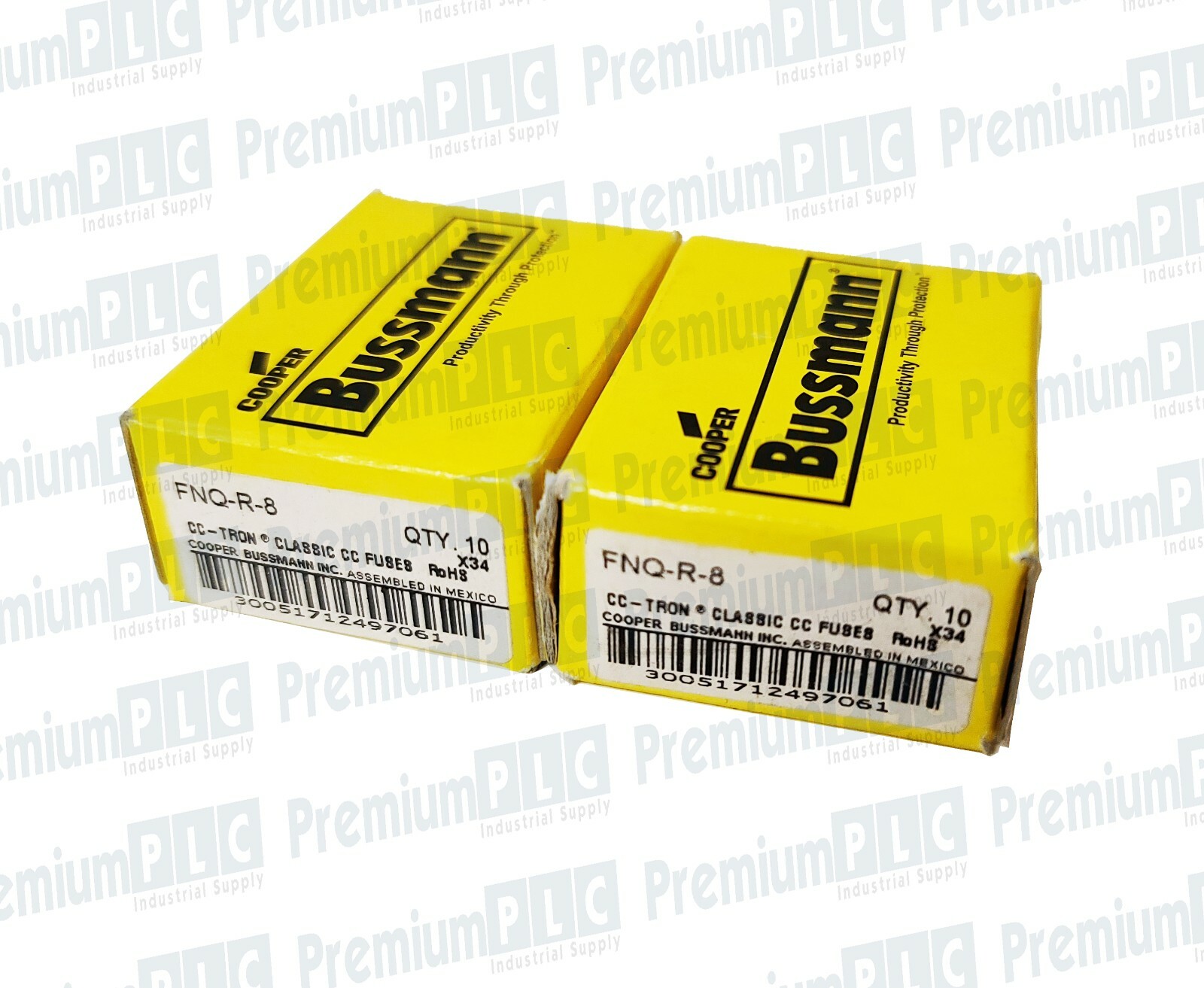 LOT OF 20 COOPER BUSSMANN FNQ-R-8 CC-TRON FUSES CLASS CC 8AMP 600V ATQR8 NIB