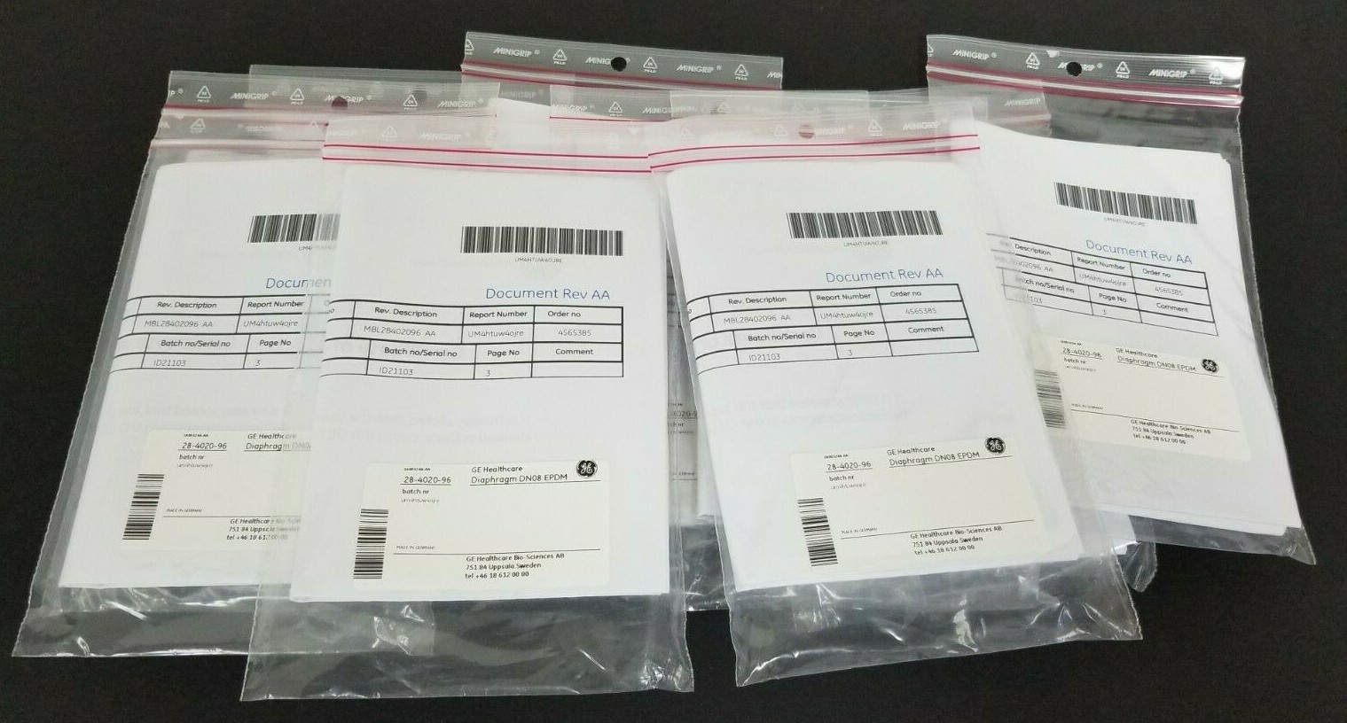 LOT OF 10 NEW GE HEALTHCARE 28-4020-96 VALVE DIAPHRAGMS DN08 EPDM 28402096