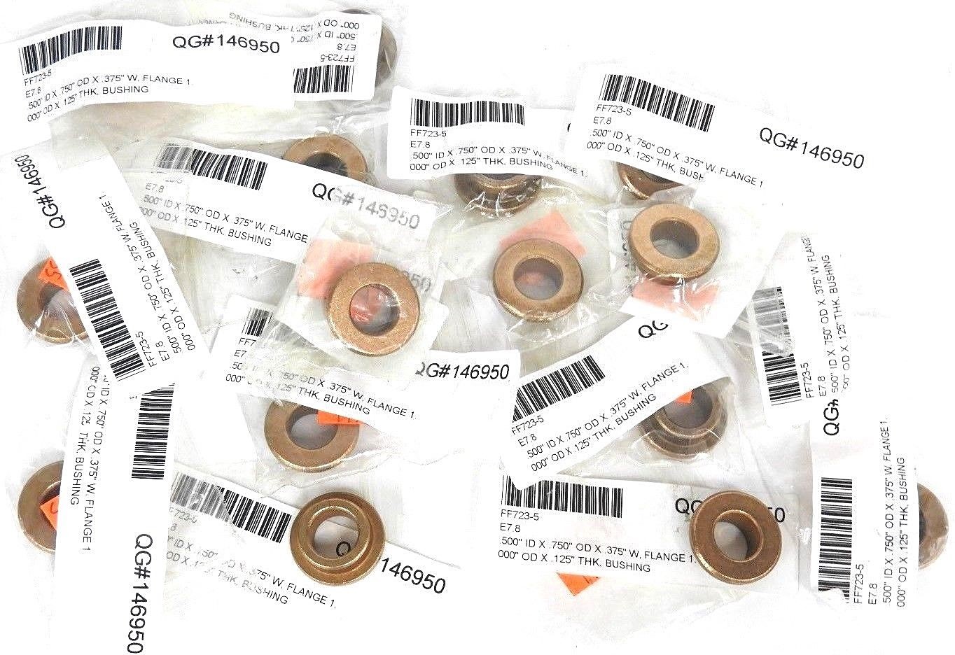 Used LOT OF 16 NEW ISOSTATIC FF723-5 FLANGES .500'' ID X .750'' OD X .375'' W