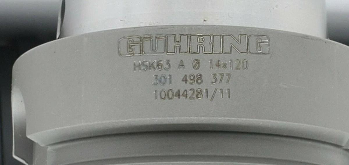 NEW GUHRING HSK63-A 0 14X120 TOOL HOLDER ASSY CT-62595 W/ CT-62596 14MM STEPDRIL