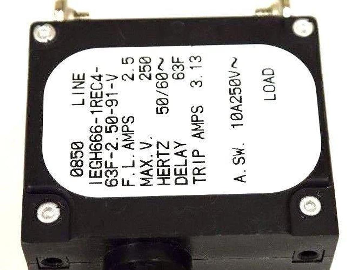 NEW AIRPAX IEGH666-1REC4-63F-2.50-91-V BREAKER IEGH666-1REC4 2.5AMP