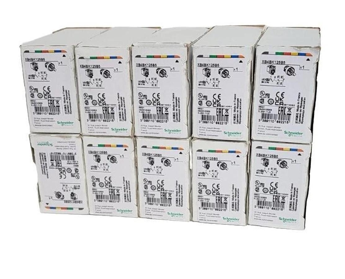 Used LOT OF 10 NEW SCHNEIDER ELECTRIC XB4BK125B5 SELECTOR SWITCHES