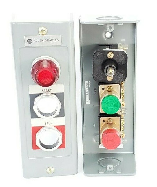 Used NEW ALLEN BRADLEY 800H-2HAR PUSHBUTTON STATION ASSEMBLY SER. M