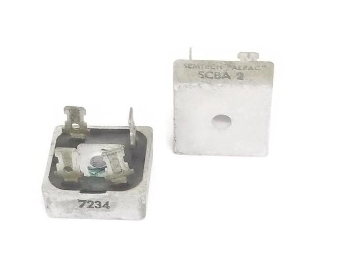 Used LOT OF 2 SEMTECH SCBA-2 BRIDGE RECTIFIERS 200-600V 25AMP 1PHASE "ALPAC" SCBA2