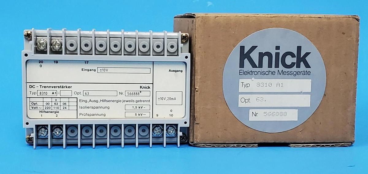 NIB KNICK 8310-A1 UNIVERSAL I/O DISCONNECT MODULE OPT. 63 NR. 566888 8310A1