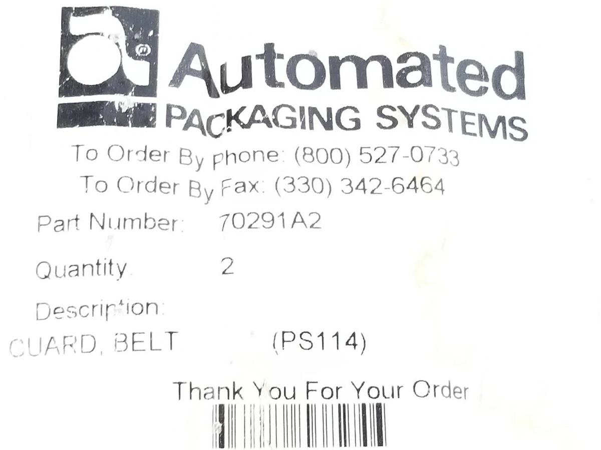 Used NEW AUTOMATED PACKAGING 70291A2 GUARD BELT (PS114) (QTY:2)