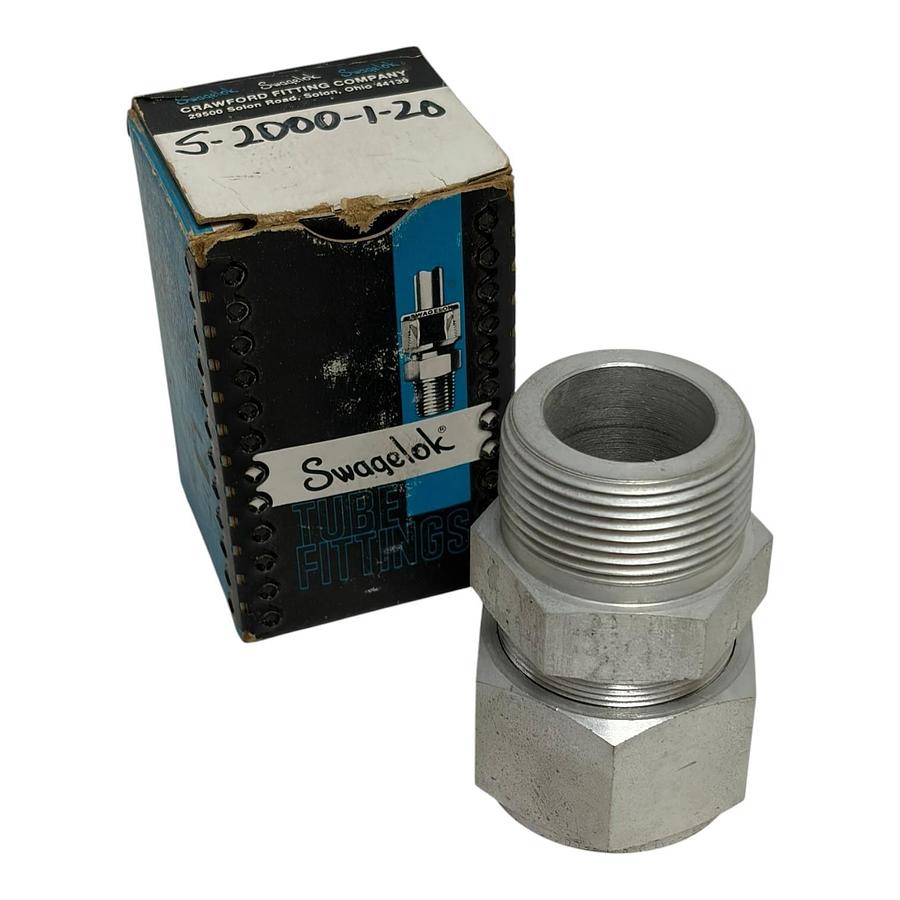 Used Swagelok S-2000-1-20 Steel Male Connector 1-1/4" Tube x 1-1/4" NPT Fitting New