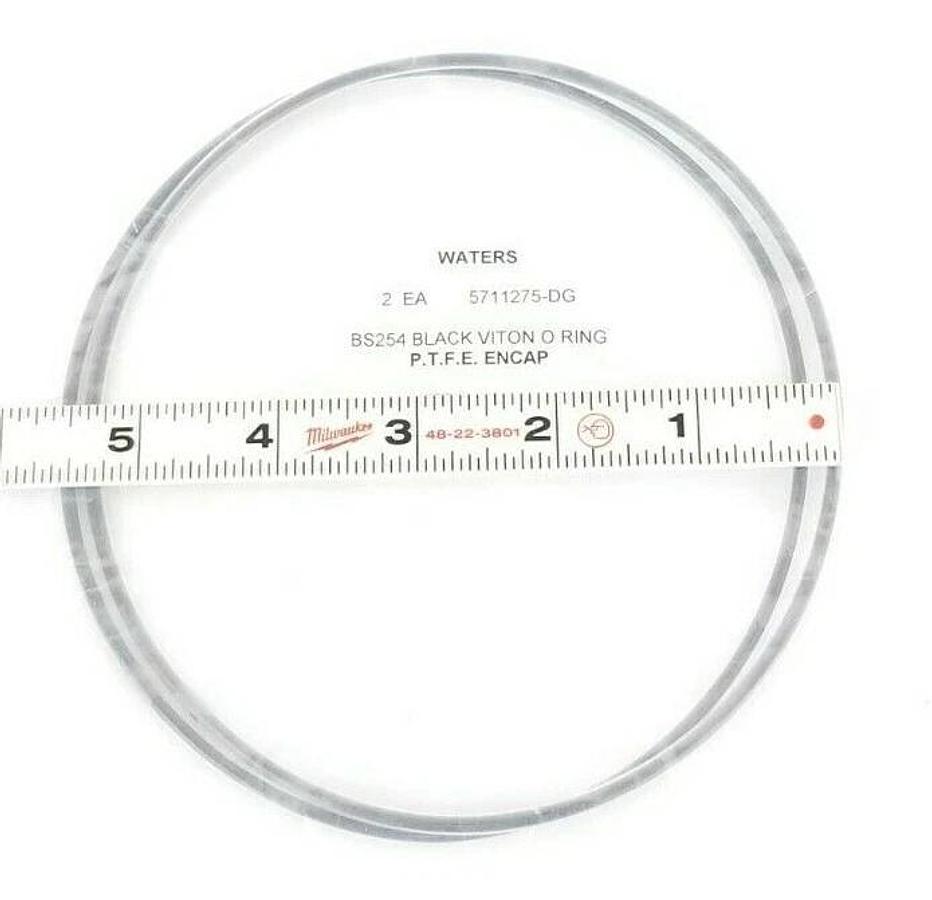 Used LOT OF 2 NEW WATERS 5711275-DG BS254 BLACK VITON O-RINGS P.T.F.E. ENCAP