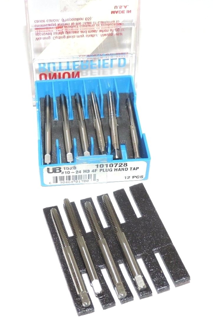 Used NEW UNION BUTTERFIELD 1010728 #10-24 H3 4F PLUG HAND TAP UB 1528, QTY: 9