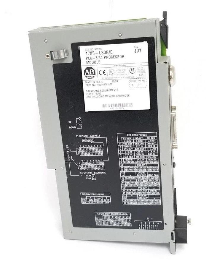 Used ALLEN BRADLEY 1785-L30B/E PLC-5/30 PROCESSOR REV. J01, F/W REV: D.1