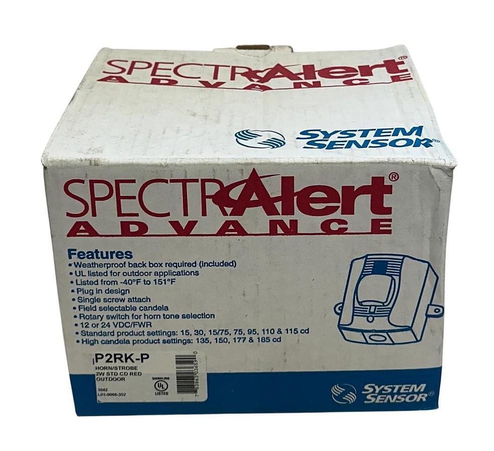 SYSTEM SENSOR P2RK-P / 51-0096RK-AMB SPECTRAlert HORN/STROBE 8-33V AMBER NSMP