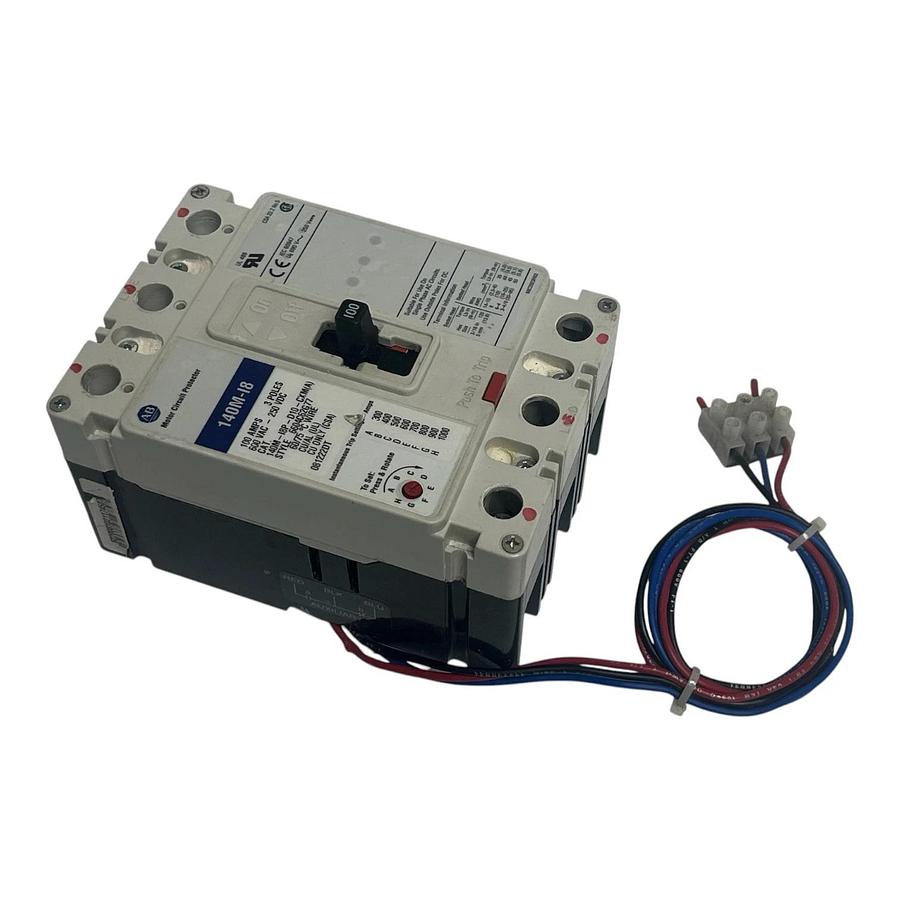 Used Allen-Bradley 140M-I8P-D10-CXM SER. A Motor Circuit Protector 140M-I8 10A