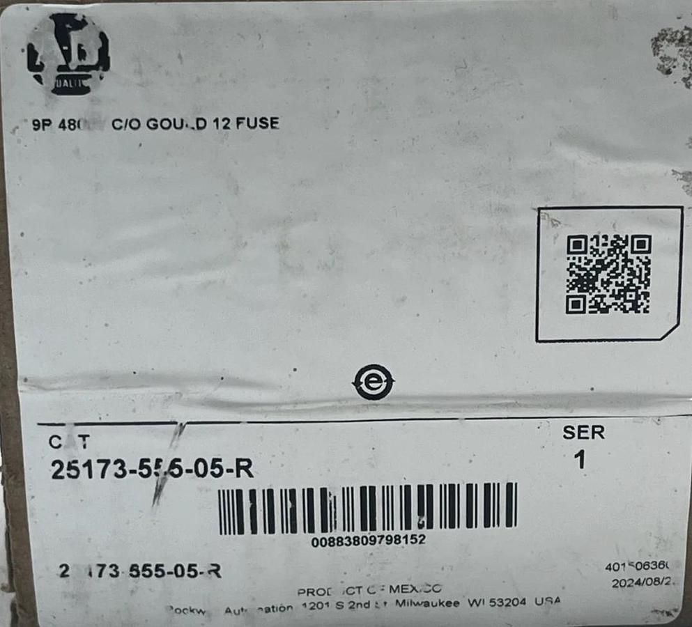 Used Allen Bradley 25173-555-05-R Fuse 4800V 9R Ser 1 C/O Gould 12 4.8kV A480R9R-1